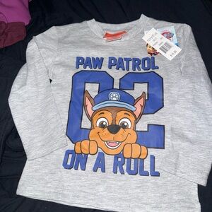 Paw Patrol Gray Long-Sleeve Tee with Blue Chase Graphic